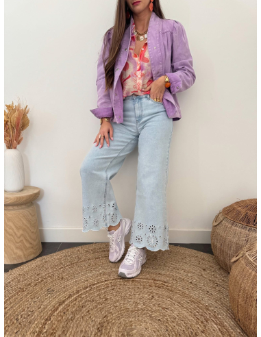 Rebecca - veste en jean lavande
