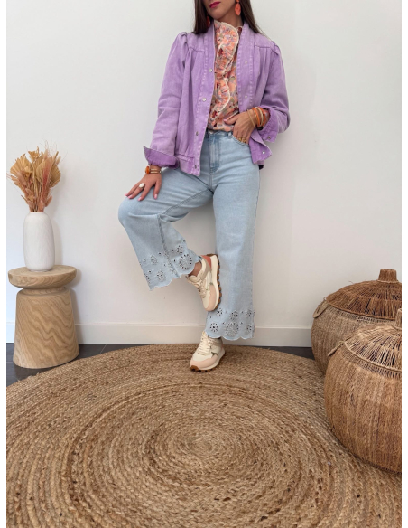 Rebecca - veste en jean lavande
