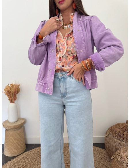 Rebecca - veste en jean lavande
