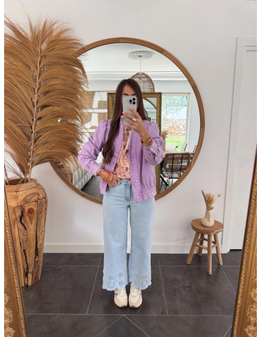 Rebecca - veste en jean lavande