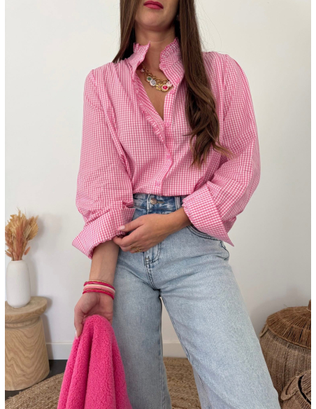 Sandrine - chemise vichy rose