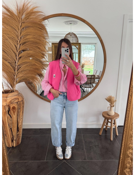 Alicante - gilet rose sans manches