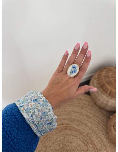 Maria - bague ovale floral