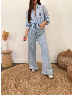 Inaya - chemise rayée bleu 2