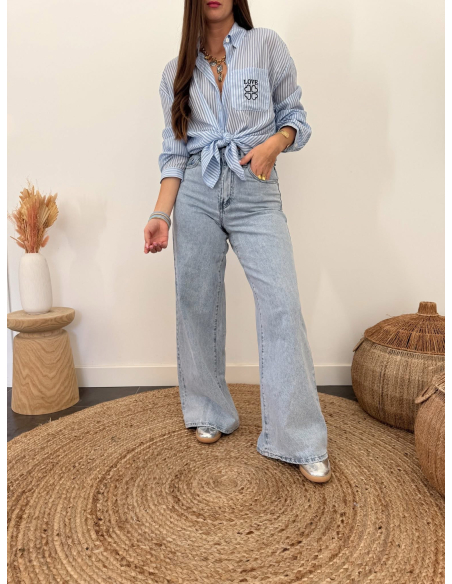 Inaya - chemise rayée bleu