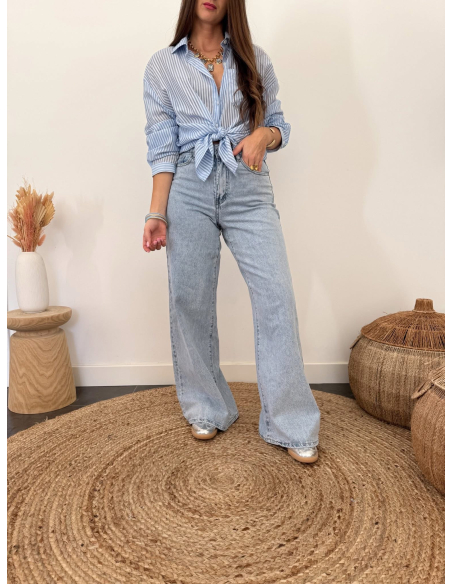 Inaya - chemise rayée bleu