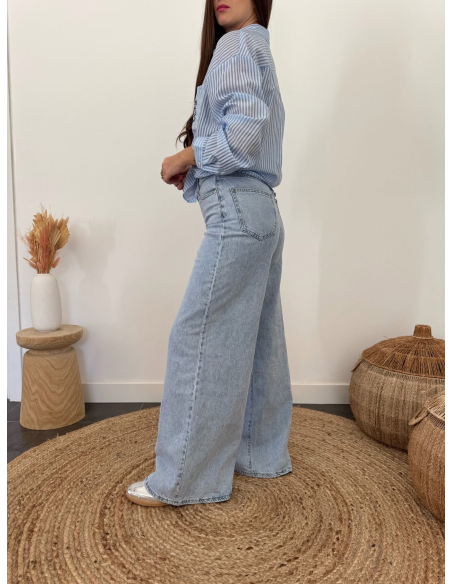 Inaya - chemise rayée bleu