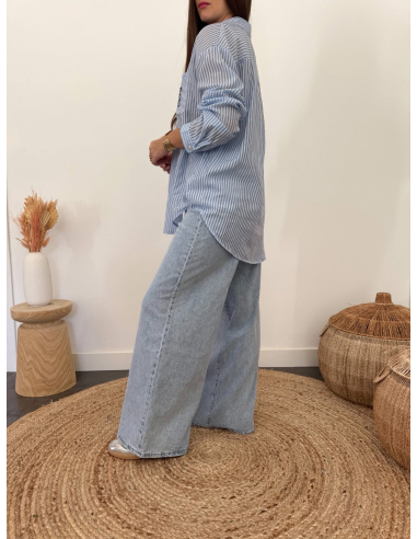 Inaya - chemise rayée bleu