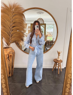 Inaya - chemise rayée bleu