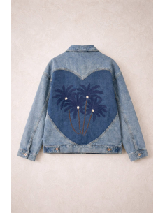 Valeriane - veste en jean palmiers
