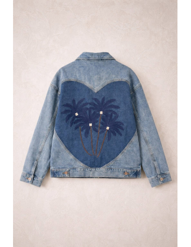 Valeriane - veste en jean palmiers