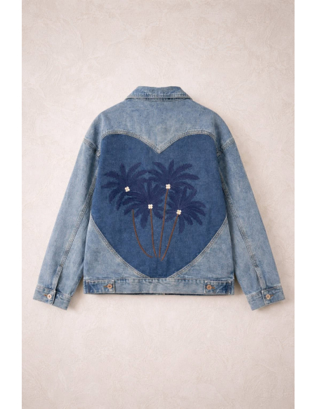 Valeriane - veste en jean palmiers