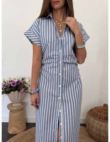 Polanne - robe rayée bleu & blanc