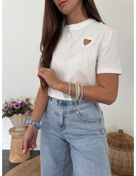 Alexis - t-shirt blanc cœur