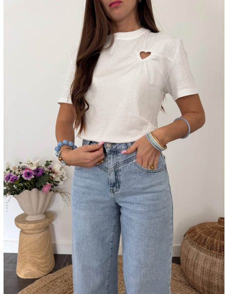 Alexis - t-shirt blanc cœur