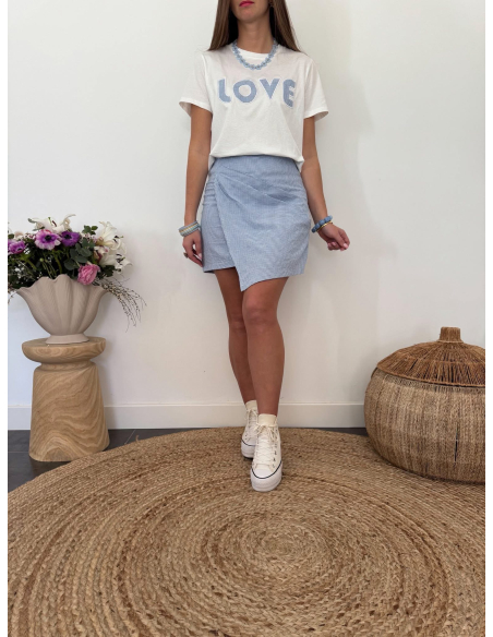 Delphine - jupe vichy bleu & blanc