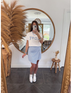 Delphine - jupe vichy bleu & blanc