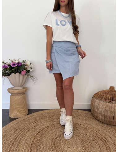 Delphine - jupe vichy bleu & blanc