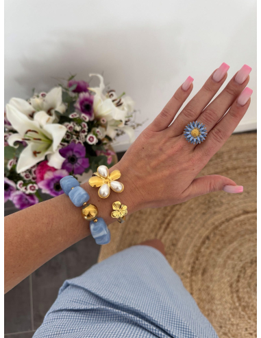 Delphine - jupe vichy bleu & blanc