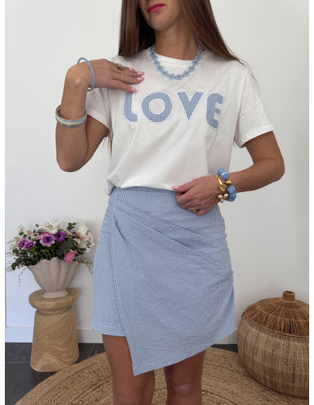 Gaston - t-shirt LOVE bleu & blanc