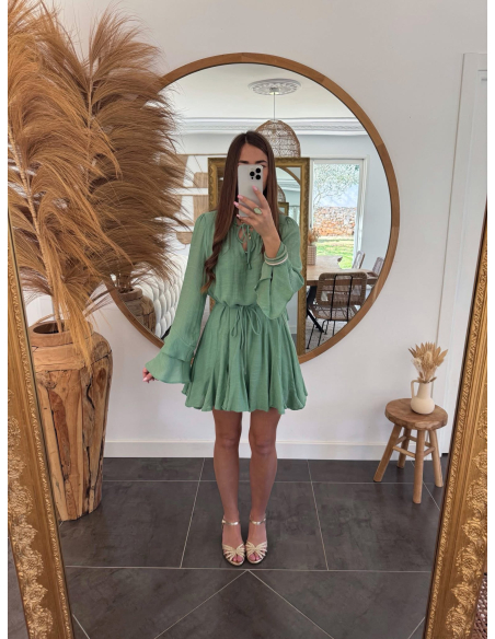 Aubane - robe vert sauge