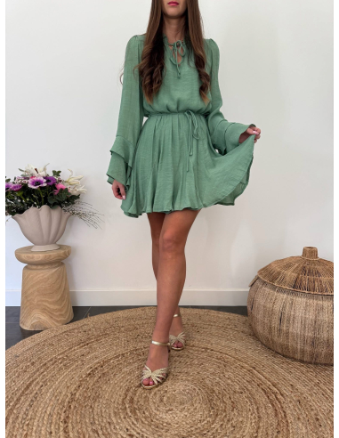Aubane - robe vert sauge