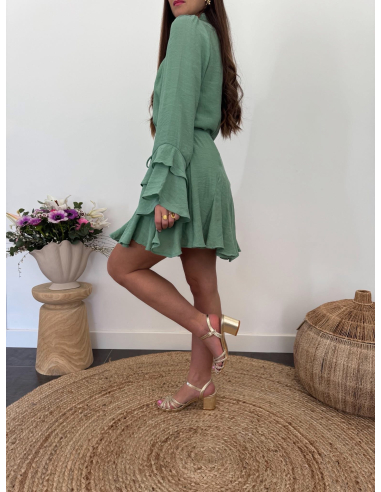 Aubane - robe vert sauge
