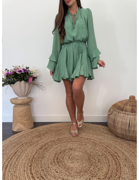 Aubane - robe vert sauge