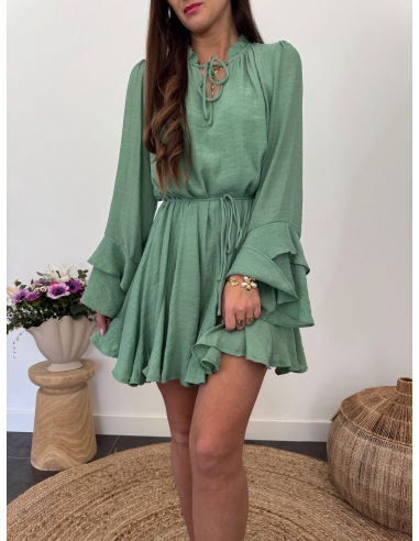 Aubane - robe vert sauge