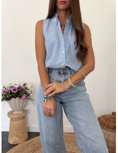 Kerene - chemise sans manches rayée