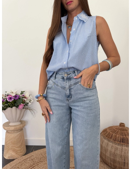 Kerene - chemise sans manches rayée