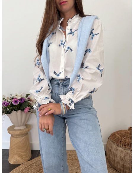 Gracie - blouse fleurie brodée