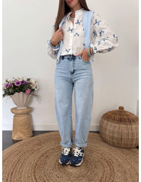 Gracie - blouse fleurie brodée