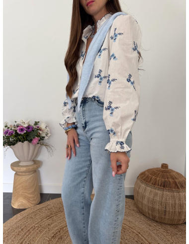 Gracie - blouse fleurie brodée