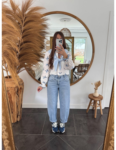Gracie - blouse fleurie brodée