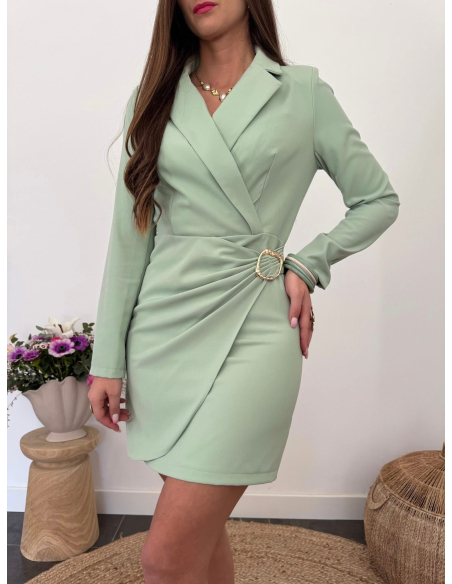 Alessia - robe blazer vert d'eau