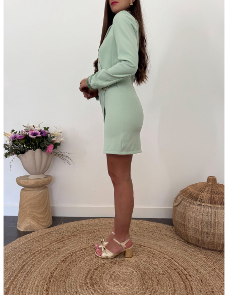 Alessia - robe blazer vert d'eau
