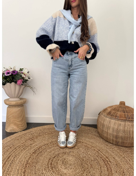 Eliel - gilet rayé bleu