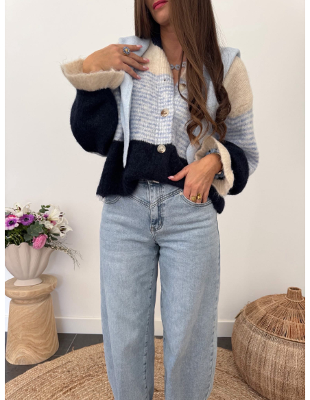 Eliel - gilet rayé bleu