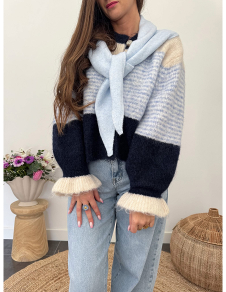 Eliel - gilet rayé bleu