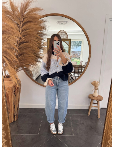 Eliel - gilet rayé bleu