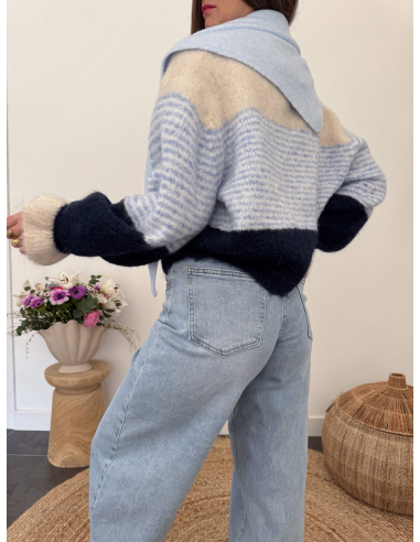 Eliel - gilet rayé bleu