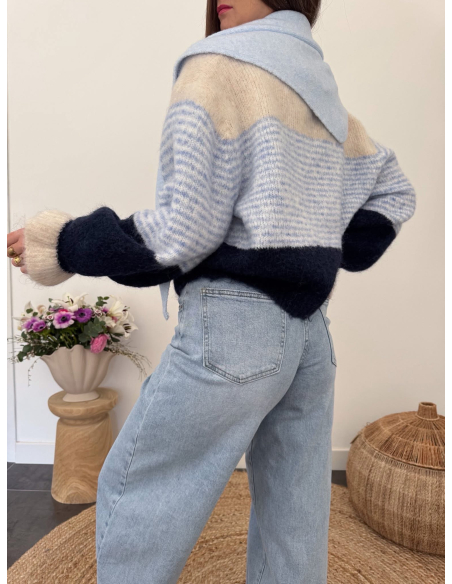 Eliel - gilet rayé bleu