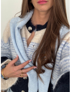 Marin - foulard triangle bleu ciel