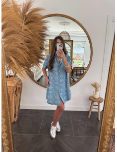 Marjorie - robe en jean brodée
