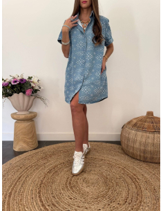 Marjorie - robe en jean brodée 2