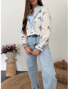 Marin - foulard triangle bleu ciel 2