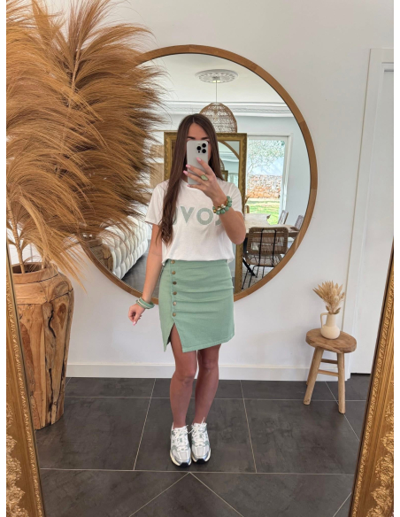 Elodine - jupe vert sauge