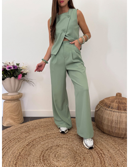 Ernest - pantalon de tailleur vert sauge