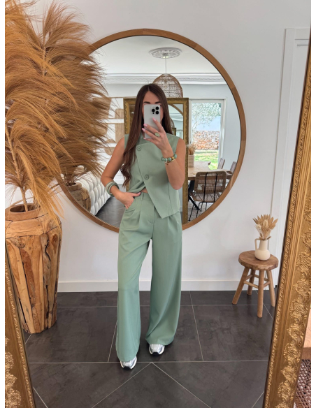 Ernest - pantalon de tailleur vert sauge